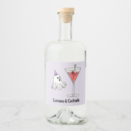 Niedliche Kostüme & cremefarbene Cocktails Alkoholflaschenetikett