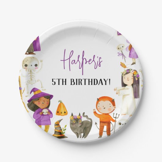 Niedliche Kostümparty Party Halloween Party Pappteller (Vorderseite)