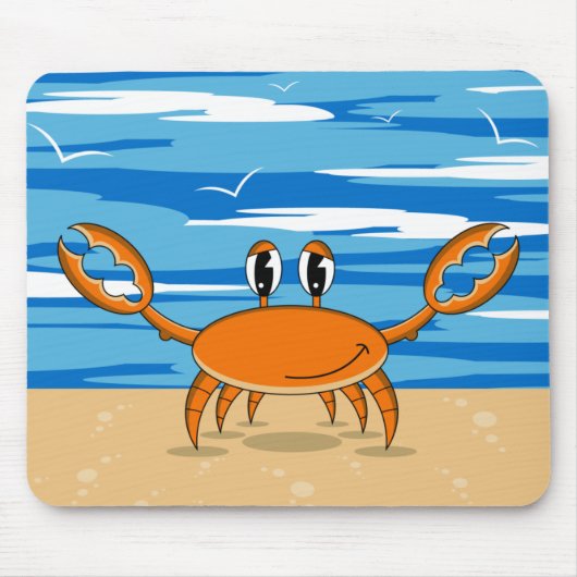 Niedliche Krabbe auf Sandy-Strand Mousepad (Vorne)