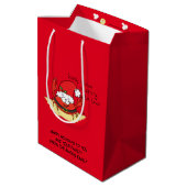 Niedliche Krabbe Weihnachten Weihnachtsfeiertag We Mittlere Geschenktüte (Rückseite Schrägansicht)