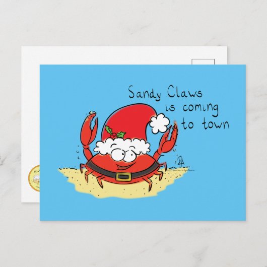 Niedliche Krabbe Weihnachten Weihnachtsfeiertag We Postkarte (Vorne/Hinten)