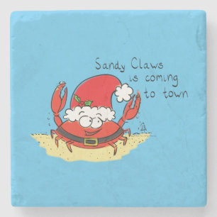 Niedliche Krabbe Weihnachten Weihnachtsfeiertag We Steinuntersetzer