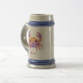 Niedliche Krabben-Kaffeetasse Bierglas (Vorderseite Links)