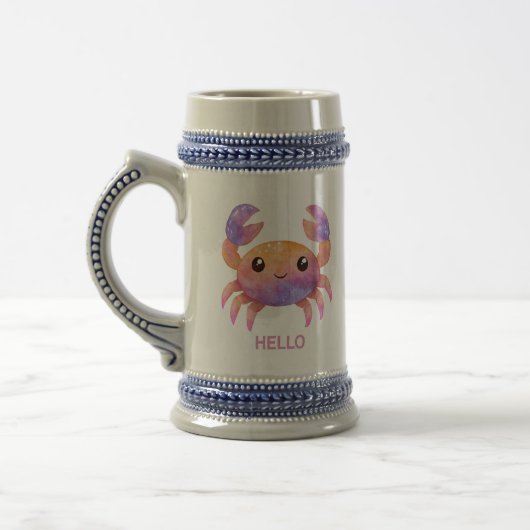 Niedliche Krabben-Kaffeetasse Bierglas (Links)