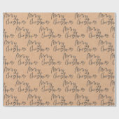 Niedliche Kraft Paper Black Script Schriftart Froh Geschenkpapier (Flach)