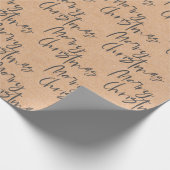 Niedliche Kraft Paper Black Script Schriftart Froh Geschenkpapier (Ecke)