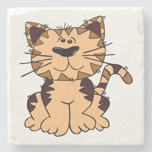 NIEDLICHE KRAFT- UND BROWN-KATZE STEINUNTERSETZER (Vorderseite)