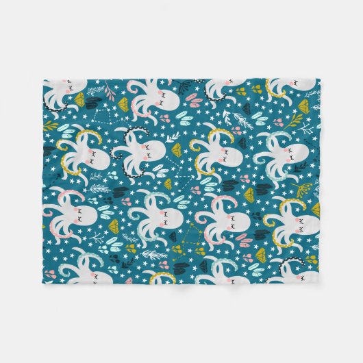 Niedliche Kraken-Blanke Fleecedecke (Vorderseite (Horizontal))