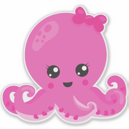 Niedliche Kraken, kleiner Kraken, Kraken, Kinderkr Aufkleber (Vorderseite)