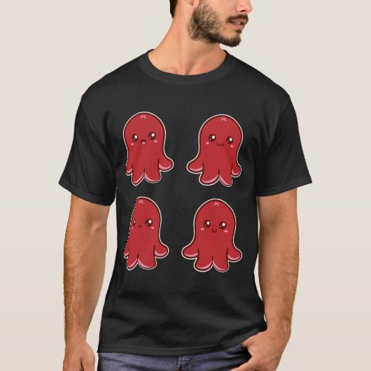 Niedliche Kraken-Wurst Emote Shirt (Vorderseite)