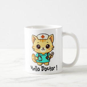 Niedliche Krankenkatze Kaffeetasse