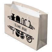 niedliche Krankenpflege Große Geschenktüte (Rückseite Schrägansicht)