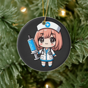 Niedliche Krankenpflege in Chibi - Gesundheitswese Keramik Ornament