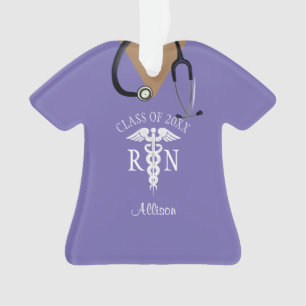 Niedliche Krankenpflege Top Lila Personalisiert Ornament