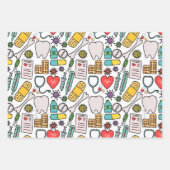 Niedliche Krankenschwester, Arzt, Gesundheitswesen Geschenkpapier Set (Vorderseite 2)