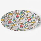 Niedliche Krankenschwester, Arzt, Gesundheitswesen Pappteller (Schrägansicht)