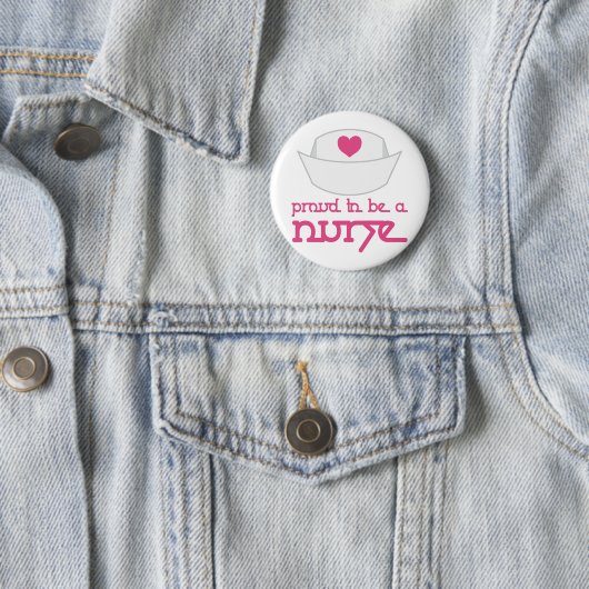 Niedliche Krankenschwester-Kappe stolz, ein Button (Beispiel)