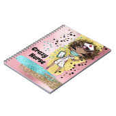 Niedliche Krankenschwester mit Maske Konfetti Glit Notizblock (Linke Seite)