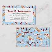 Niedliche Krankenschwester-oder Caregiver-blaue Visitenkarte (Vorne/Hinten)