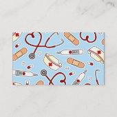 Niedliche Krankenschwester-oder Caregiver-blaue Visitenkarte (Rückseite)