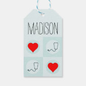 Niedliche Krankenschwester oder Doktor Stethoskop  Geschenkanhänger (Rückseite)