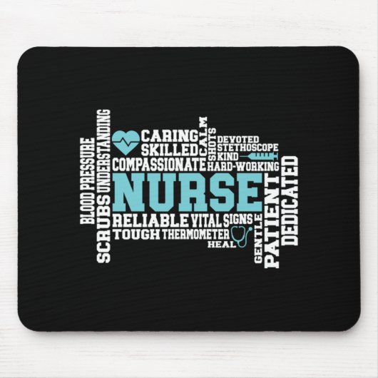 Niedliche Krankenschwester RN LVN Krankenpflege Sc Mousepad (Vorne)