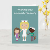 Niedliche Krankenschwestern & Kindergärten Erhalte Karte (Gelbe Blume)