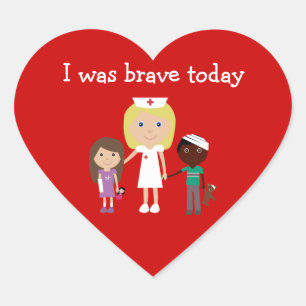 Niedliche Krankenschwestern und Kinder, die ich he Herz-Aufkleber