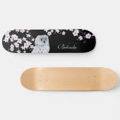 Niedliche Kraut-Rosa-Blossom-Monogramm Skateboard (Horizontal)