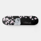Niedliche Kraut-Rosa-Blossom-Monogramm Skateboard (Horizontal)