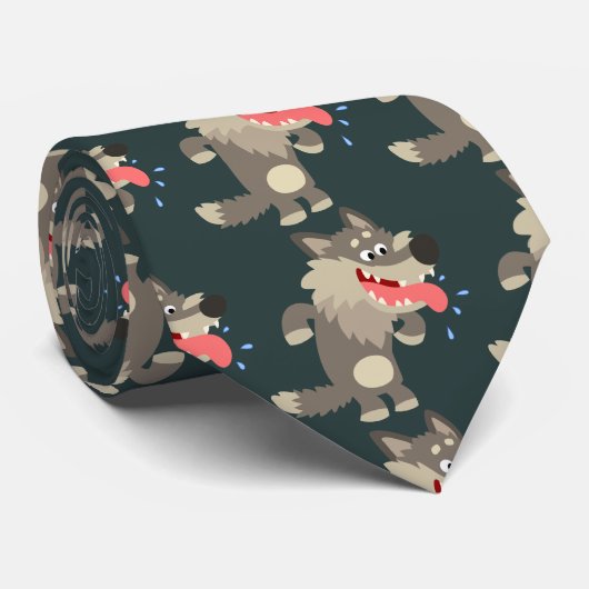 Niedliche Krawatte für Cartoon Wolf (Gerollt)