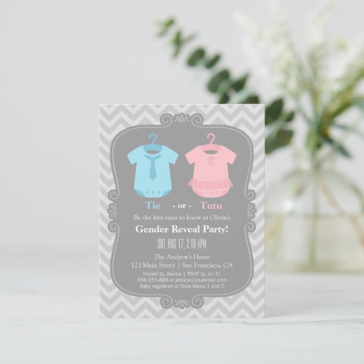 Niedliche Krawatte oder Party Einladungen des Tutu (Stehend Vorderseite)