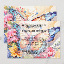 Niedliche Kreative Schmetterlingskunst Geburtstags Einladung