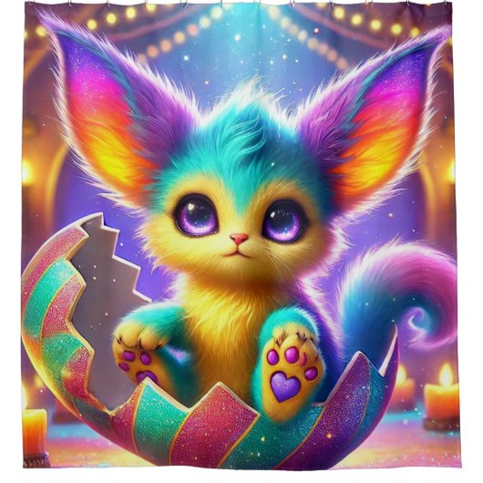 Niedliche Kreatur Duschvorhang (Vorderseite)