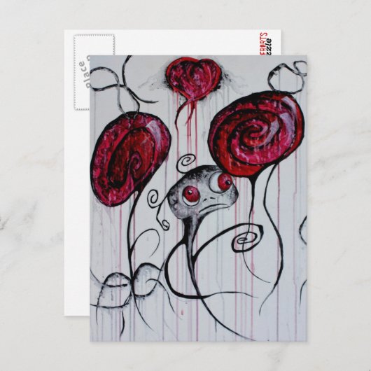 Niedliche Kreatur Goth Fantasy Sad Monster Kunst Postkarte (Vorne/Hinten)