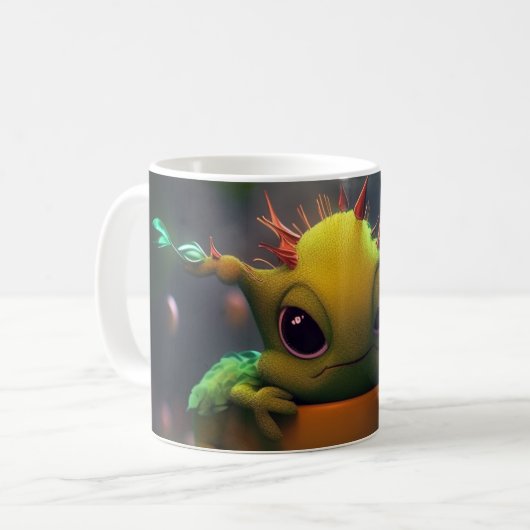 Niedliche Kreatur Kaffeetasse (Vorderseite Links)