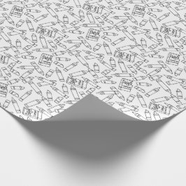 Niedliche Krebse färben Ihr Schwarz-weißes Muster Geschenkpapier