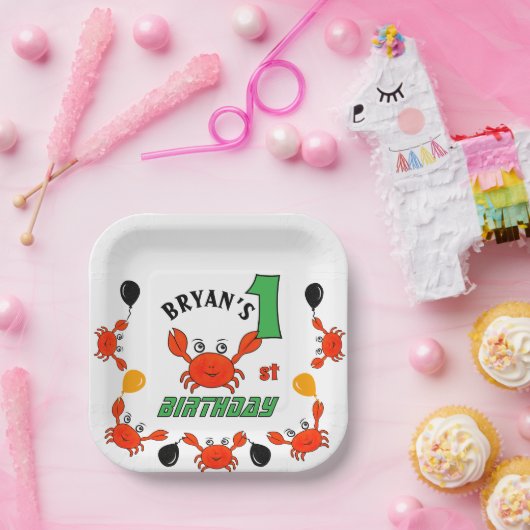 Niedliche Krebse Pappteller (Party)