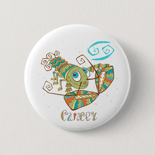 Niedliche Krebserkrankung Button (Vorderseite)