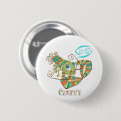 Niedliche Krebserkrankung Button (Vorne & Hinten)