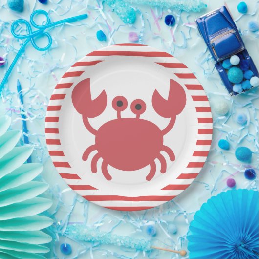 Niedliche Krebserkrankung - Papierplatte aus rotem Pappteller (Party)