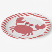 Niedliche Krebserkrankung - Papierplatte aus rotem Pappteller (Schrägansicht)