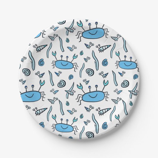 Niedliche Krebstiere Junge Happy Birthday Paper Pl Pappteller (Vorderseite)