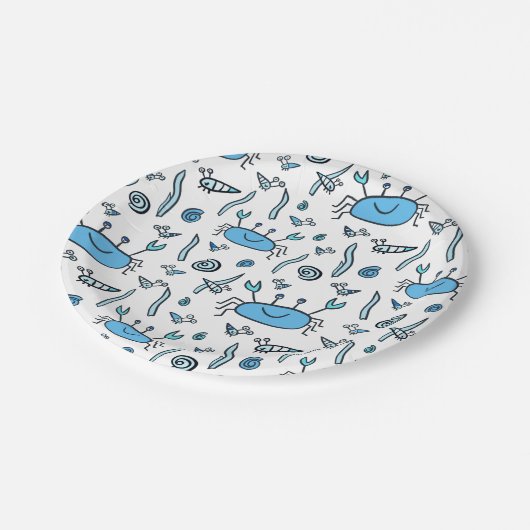 Niedliche Krebstiere Junge Happy Birthday Paper Pl Pappteller (Schrägansicht)