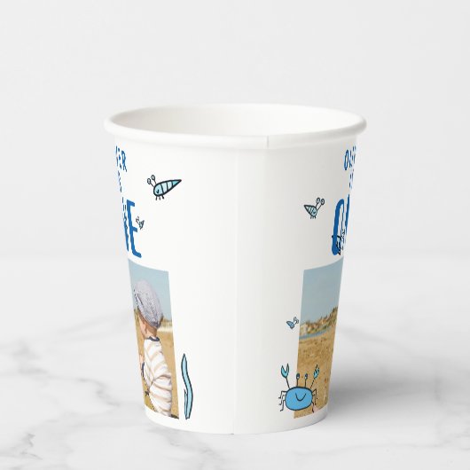 Niedliche Krebstiere Muschel Junge Foto 1. Geburts Pappbecher (Rechts)