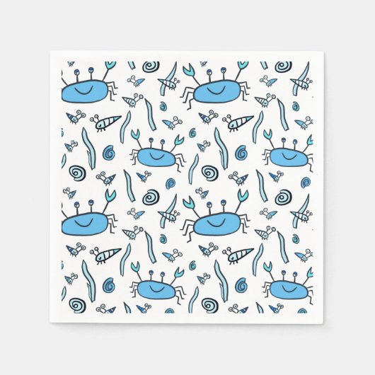 Niedliche Krebstiere Zeichnend Muster Junge Geburt Serviette (Vorderseite)