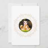 Niedliche Krishna-Geburtstagskarte - Baby Krishna Einladung (Rückseite)