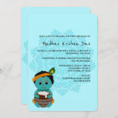 Niedliche Krishna-Geburtstagskarte - Krishna art Einladung (Vorne/Hinten)