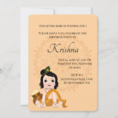 Niedliche Krishna-Geburtstagskarte - Krishna art Einladung (Vorderseite)