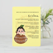 Niedliche Krishna-Geburtstagskarte - Krishna art Einladung (Stehend Vorderseite)